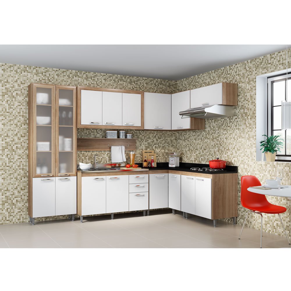 Cozinha Compacta De Canto Multim Veis Toscana 16 Portas 3 Gavetas Cozinha Compacta De Canto Multim Veis Toscana 16 Portas 3 Gavetas
