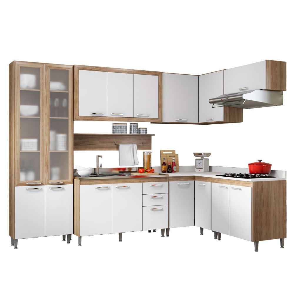 Cozinha Compacta De Canto Multim Veis Toscana 16 Portas 3 Gavetas Cozinha Compacta De Canto Multim Veis Toscana 16 Portas 3 Gavetas