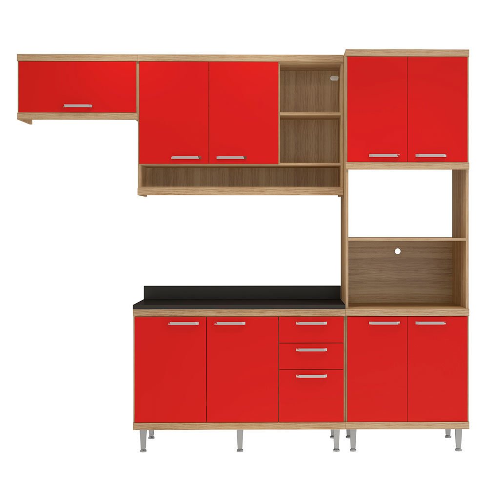 Cozinha Compacta Multim Veis Sic Lia Com Tampo 9 Portas 3 Gavetas Cozinha Compacta Multim Veis Sic Lia Com Tampo 9 Portas 3 Gavetas