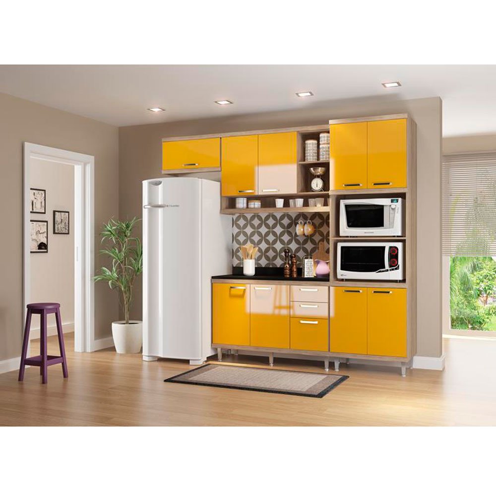 Cozinha Compacta Multim Veis Sic Lia Com Tampo 9 Portas 3 Gavetas Cozinha Compacta Multim Veis Sic Lia Com Tampo 9 Portas 3 Gavetas