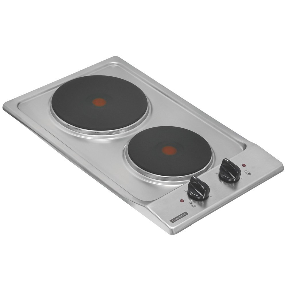 Cooktop 2 Bocas Elétrico Tramontina Dominó, Inox 94700/310 Colombo