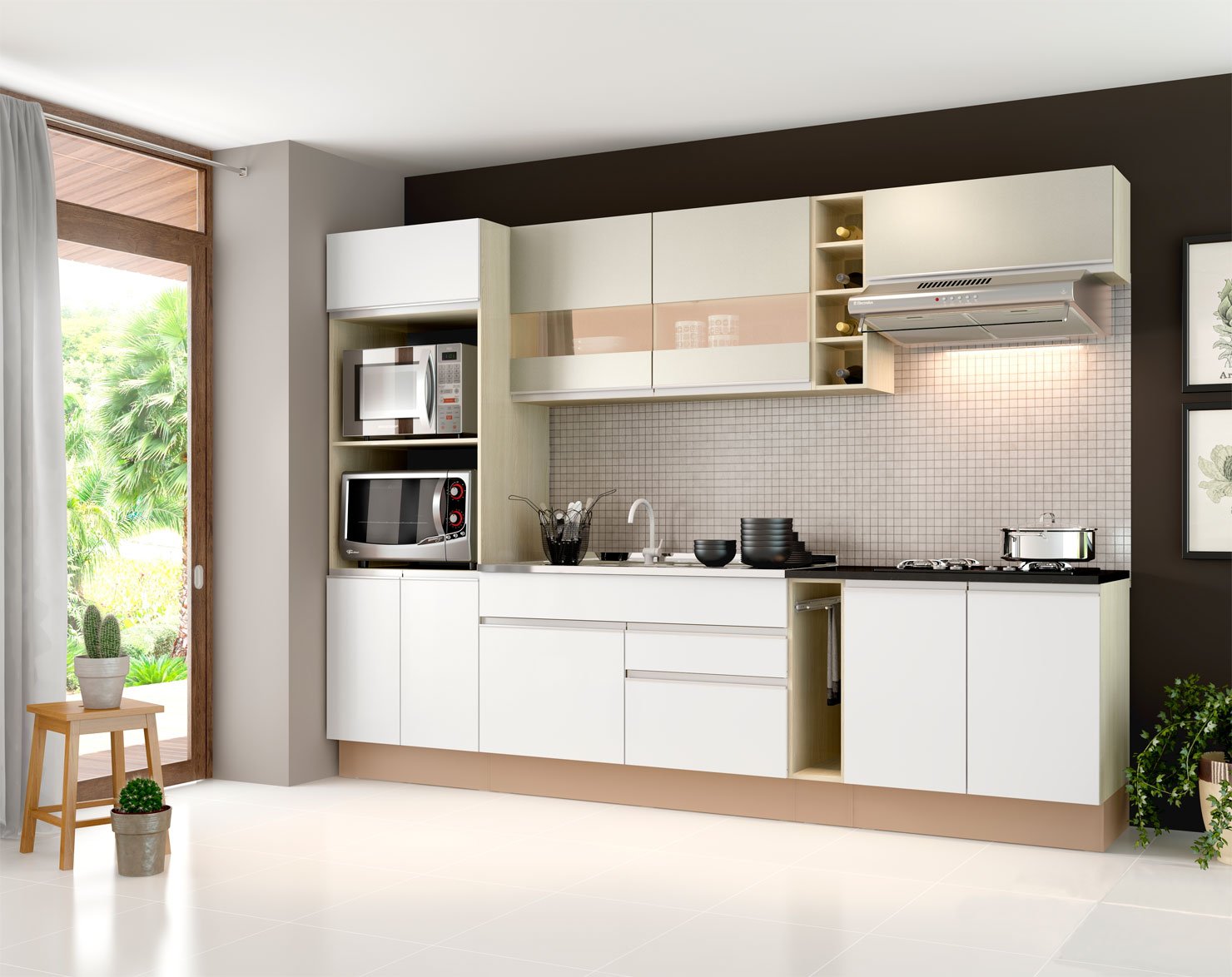 Cozinha Compacta Madesa Glamy Camille 9 Portas 2 Gavetas 2 Nichos Cozinha Compacta Madesa Glamy Camille 9 Portas 2 Gavetas 2 Nichos