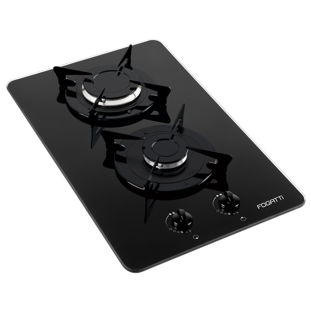 Cooktop 2 Bocas a Gás Fogatti, Preto Esmaltado V200 Colombo