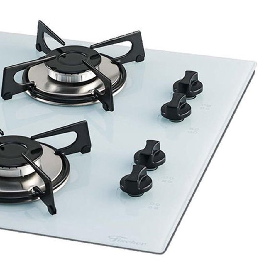 Cooktop 4 Bocas a Gás Fischer New com Mesa de Vidro 15195902 Colombo
