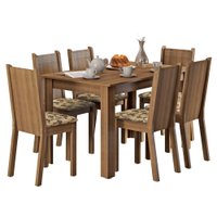 Conjunto Mesa Retangular com 6 Cadeiras Madesa Angela