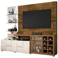 Estante Home Theater DJ Móveis New Turati, 1 Gaveta, 1 Porta de Vidro