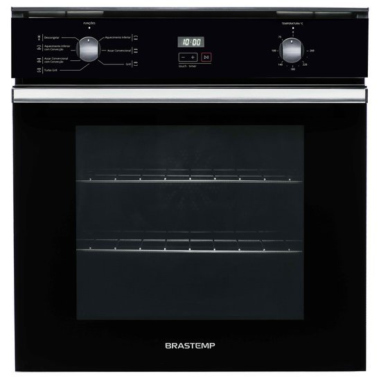 Forno Embutir Elétrico Brastemp 84L Preto c/ Convecção e Timer Touch - BOC84AE 