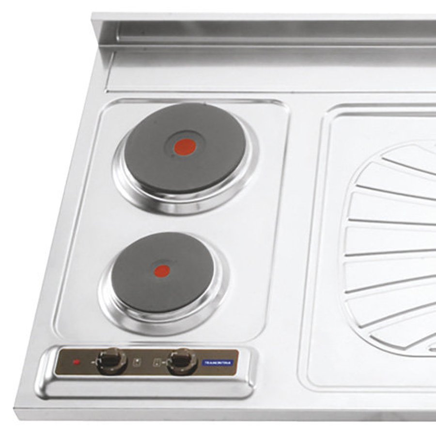 Pia de Cozinha 120cm com Cooktop 2 Bocas Elétrico Tramontina, Inox