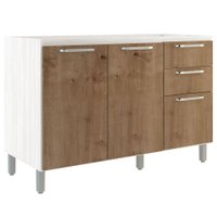 Balcão para Pia 120 cm THB Gourmet, 2 Portas, 3 Gavetas