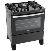 Fogão Gás Piso Atlas Agile Glass Preto 5 Bocas