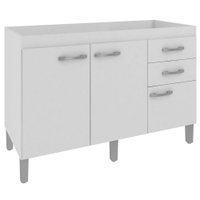 Balcão para Pia 120 cm Decibal, 3 Portas, 2 Gavetas - 7030