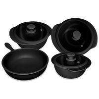 Conjunto de Panelas Oxford Nanquim, 4 Peças, em Cerâmica - BM09-4503