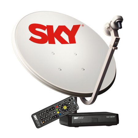 Kit Antena 60 cm + Receptor Sky Pre Pago Flex HD