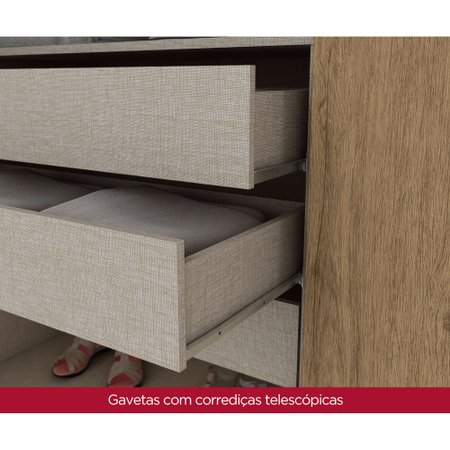 Guarda-Roupa / Roupeiro Henn Amaro, 6 Portas, 3 Gavetas - D177