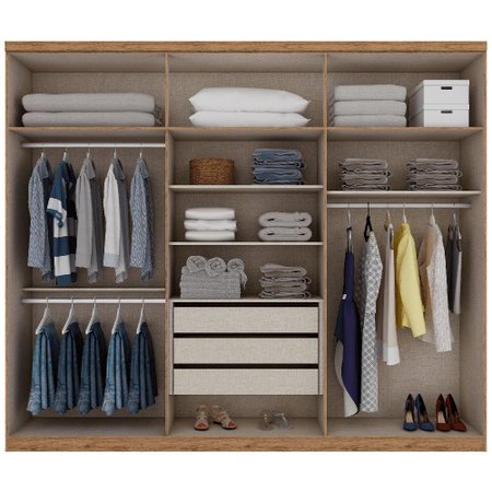Guarda-Roupa / Roupeiro Henn Amaro, 6 Portas, 3 Gavetas - D177