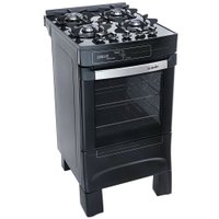 Fogão a Gás de Piso 4 Bocas Mueller Piacere Vetro Plus Stile, Preto