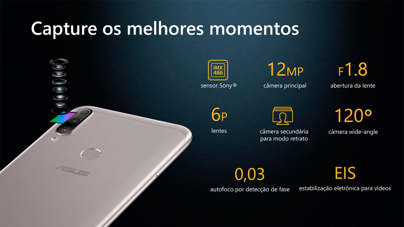 Smartphone Asus ZenFone Max Shot, 64GB, 4G, CÃ¢mera Tripla