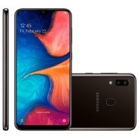 Smartphone Samsung Galaxy A20, 32GB, 13MP + 5MP, 4G, Dual Chip, Preto - A205G