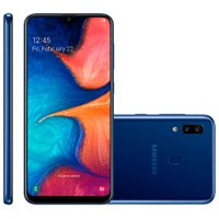 Smartphone Samsung Galaxy A20, 32GB, 13MP + 5MP, 4G, Dual Chip, Azul - A205G