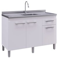 Balcão para Pia 120 cm Decibal, 3 Portas, 1 Gaveta - 8030