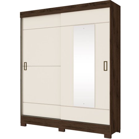 Guarda-Roupa / Roupeiro Henn, 2 Portas de Correr, 2 Gavetas, Espelho - B66