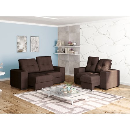 Sofá 4 Lugares Retrátil e Reclinável Linoforte Centaurus