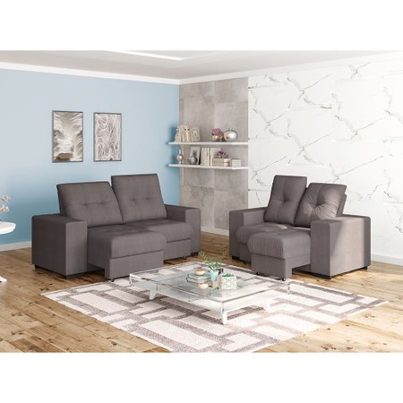 Sofá 4 Lugares Retrátil e Reclinável Linoforte Centaurus