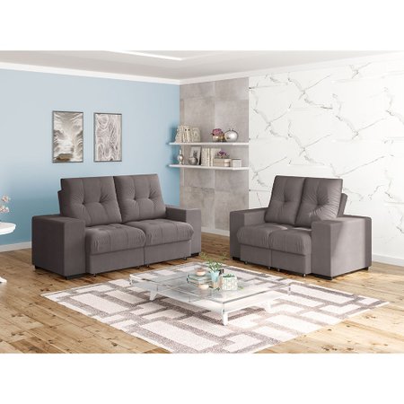 Sofá 4 Lugares Retrátil e Reclinável Linoforte Centaurus