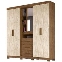 Guarda-Roupa / Roupeiro Moval Eldorado, 4 Portas, 3 Gavetas, Painel com Espelho