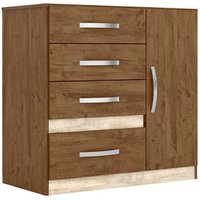 Cômoda Vênus Moval Móveis, 1 Porta, 4 Gavetas, MDP