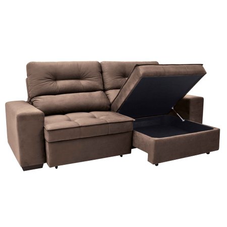 Sofa 2 30 Metros Retratil E Reclinavel Com Bau Linoforte Artemis 4 Lugares Colombo