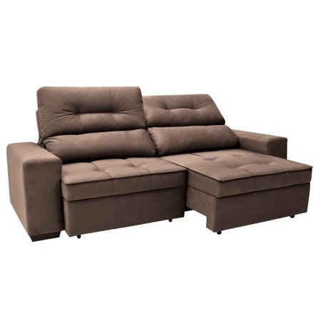 Sofa 4 Lugares Retratil e Reclinavel com Bau Linoforte Artemis