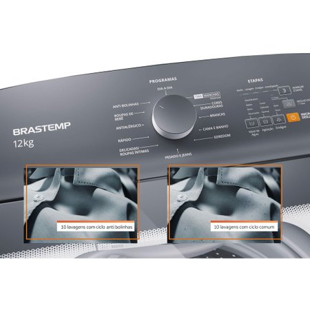 Lavadora de Roupas Brastemp 12Kg, Automatica, Branca - BWK12AB