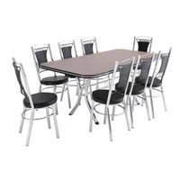 Conjunto de Mesa Retangular com 8 Cadeiras Unimóvel - 7732
