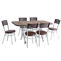 Conjunto de Mesa Retangular com 6 Cadeiras Unimóvel - 7717