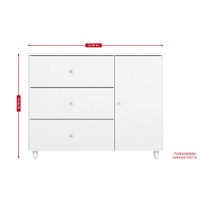 Guarda-Roupa / Roupeiro + Comoda THB Tech Plus, 4 Portas, 2 Gavetas