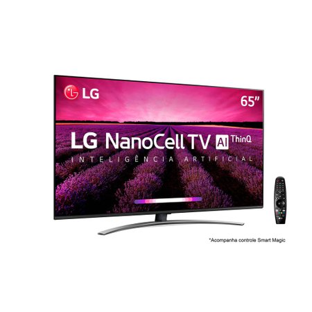 Smart TV Ultra HD 4K LED 65 LG NanoCell, 4 HDMI, 3 USB, Wi-Fi - 65SM8100PSA