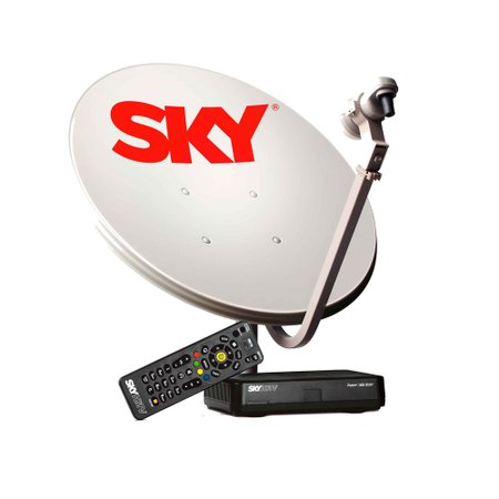Kit Antena 60 cm + Receptor Sky Pre-Pago Conforto HD