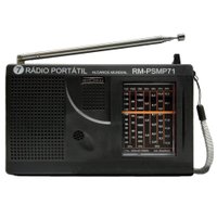 Rádio Portátil Motobras, 7 Faixas, FM1/FM2/OM/4OC, Preto - RM-PSMP 71