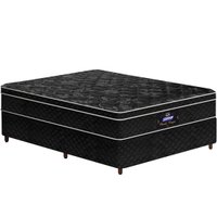Conjunto Cama Box Casal de Molas Gazin Pérola Negra - 138x188