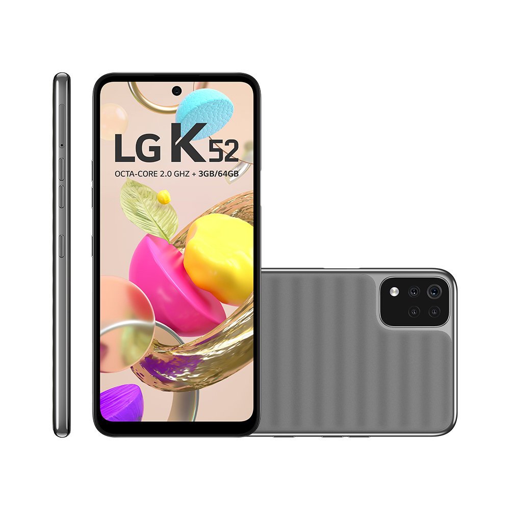 Smartphone LG K52 4G 64GB Quad Câmera Tela 6,5 Cinza | Lojas Colombo