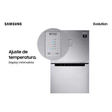 Geladeira Samsung Evolution com PowerVolt Inverter Duplex 460L Inox Look - RT46