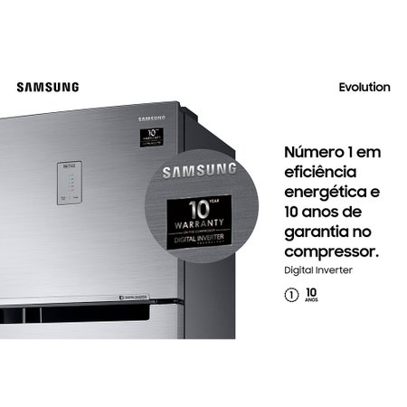 Geladeira Samsung Evolution com PowerVolt Inverter Duplex 385L Inox Look - RT38