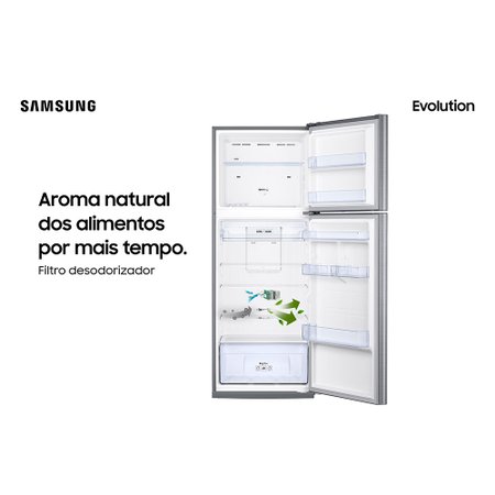 Geladeira Samsung Evolution com PowerVolt Inverter Duplex 385L Inox Look - RT38