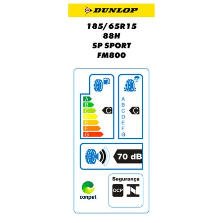 Pneu Dunlop SP Sport 88H, Aro 15, FM800 - 185/65R15