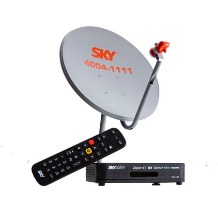 Kit Antena 60 cm + Receptor Sky Pré Pago Conforto HD - SH01
