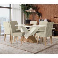 Conjunto Mesa Amora Kappesberg Retangular com 6 Cadeiras - CSJ682FR