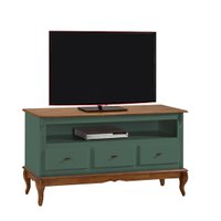 Rack Bancada Linz com Nicho, 3 Gavetas, MDF/Madeira Maciça Taeda - 60501 