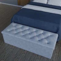 Recamier Baú 195 cm Turquia Styllus com Strass, Madeira Reflorestada