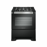 Fogão a Gás de Piso 5 Bocas Mueller Decorato Vetro G3, Mesa de Vidro, Preto